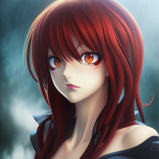 Rias Gremory Portrait in Hyperdetailed Style