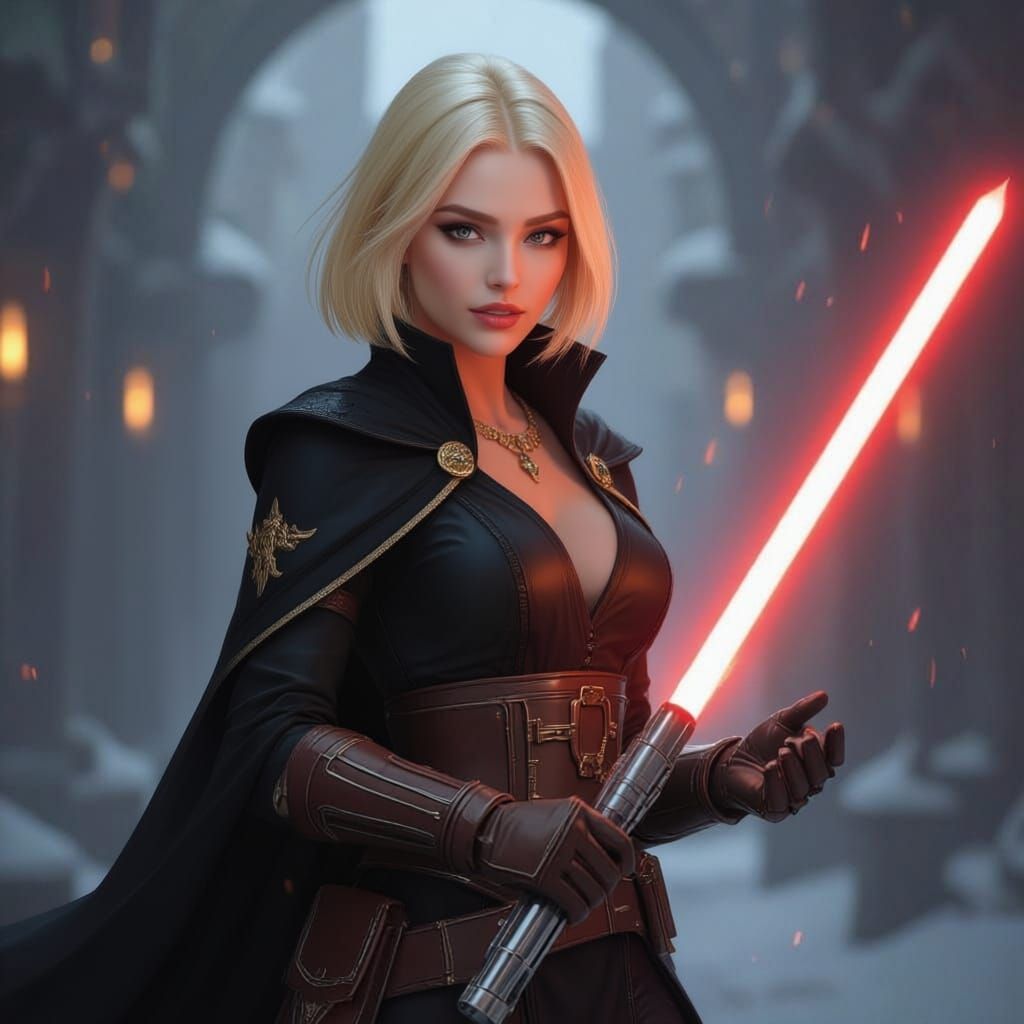 Lana Beniko Flourishing Red Lightsaber: Digital Matte Painti...