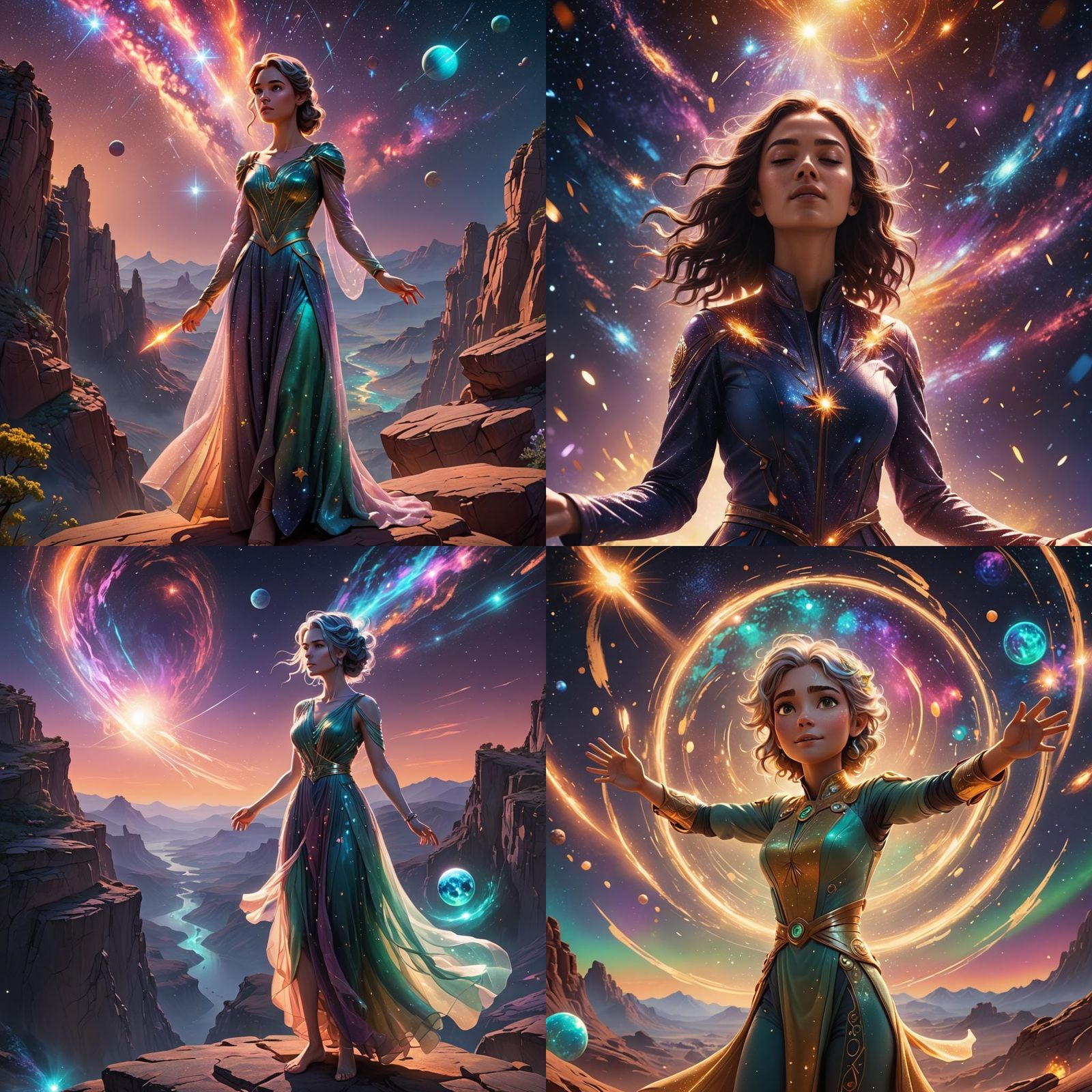 Starlight Princess with Cosmic Powers: 3D Digital Art