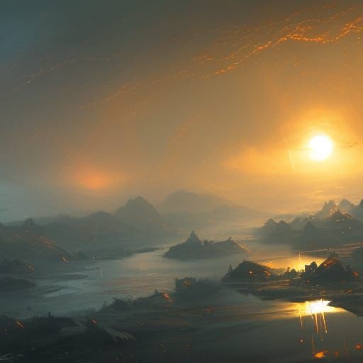 Surreal Moons and Sun Mowing Down the Night