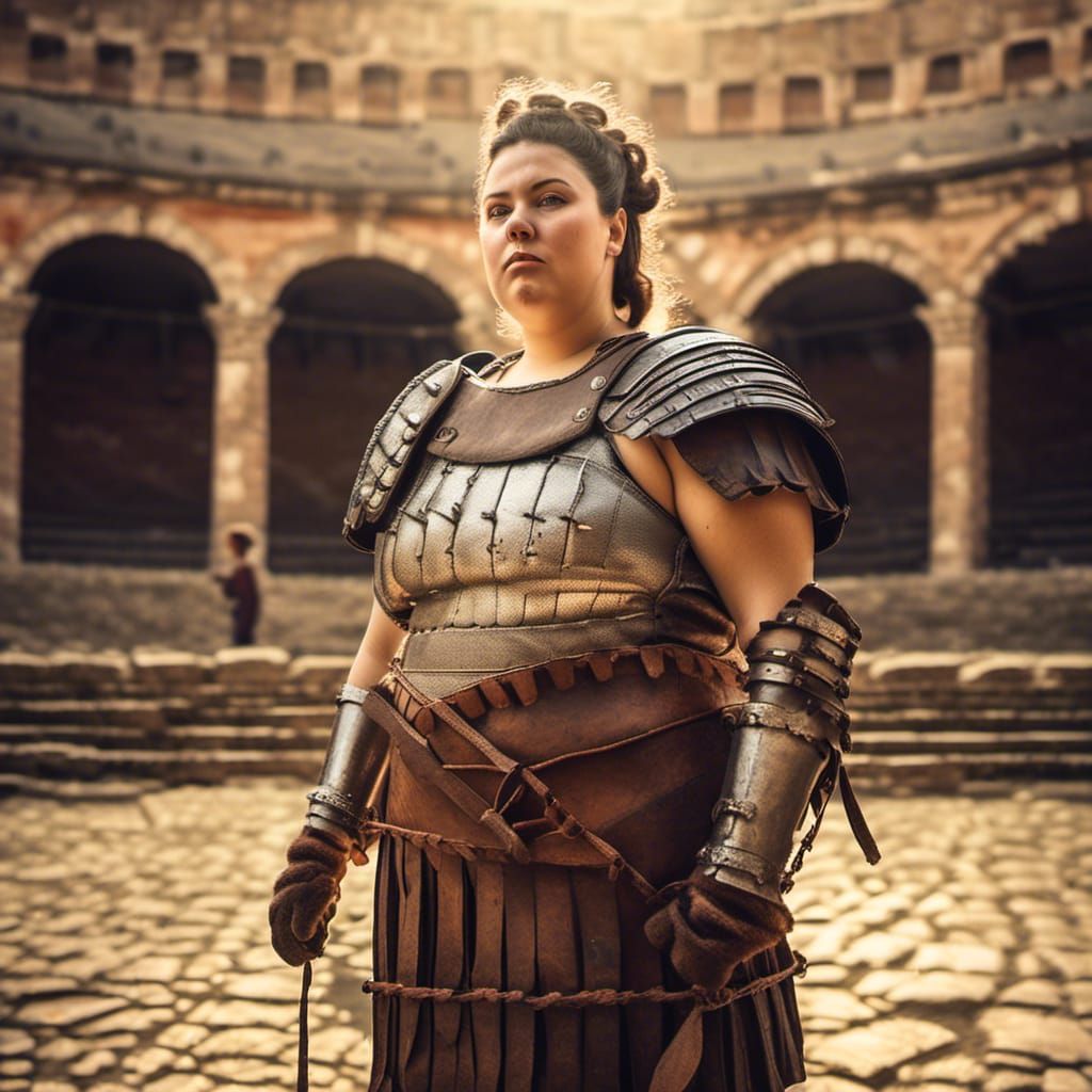 Roman Gladiator Portrait in Rockwell Style