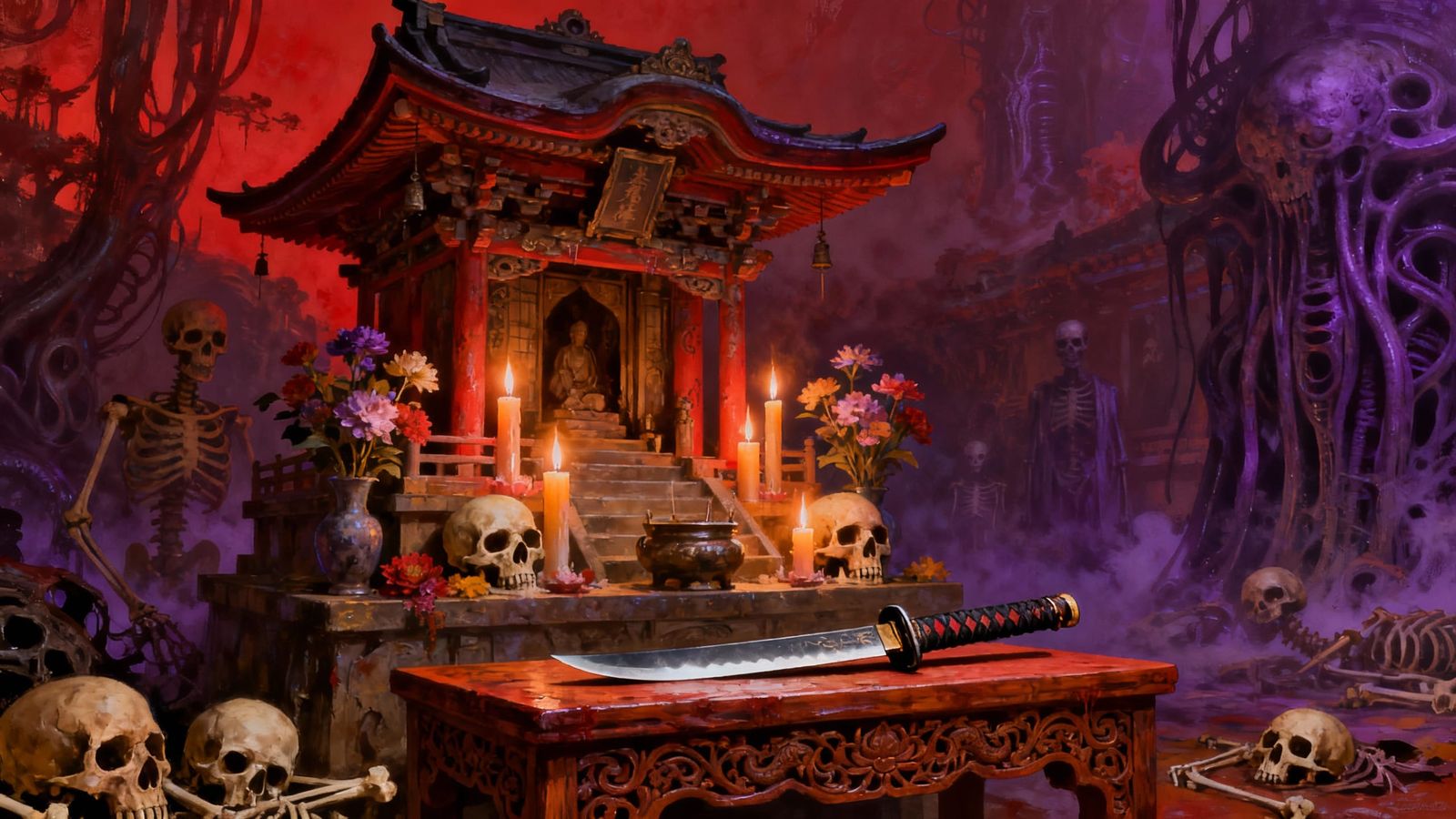 Macabre Japanese Ancestor Shrine in Pagoda Style