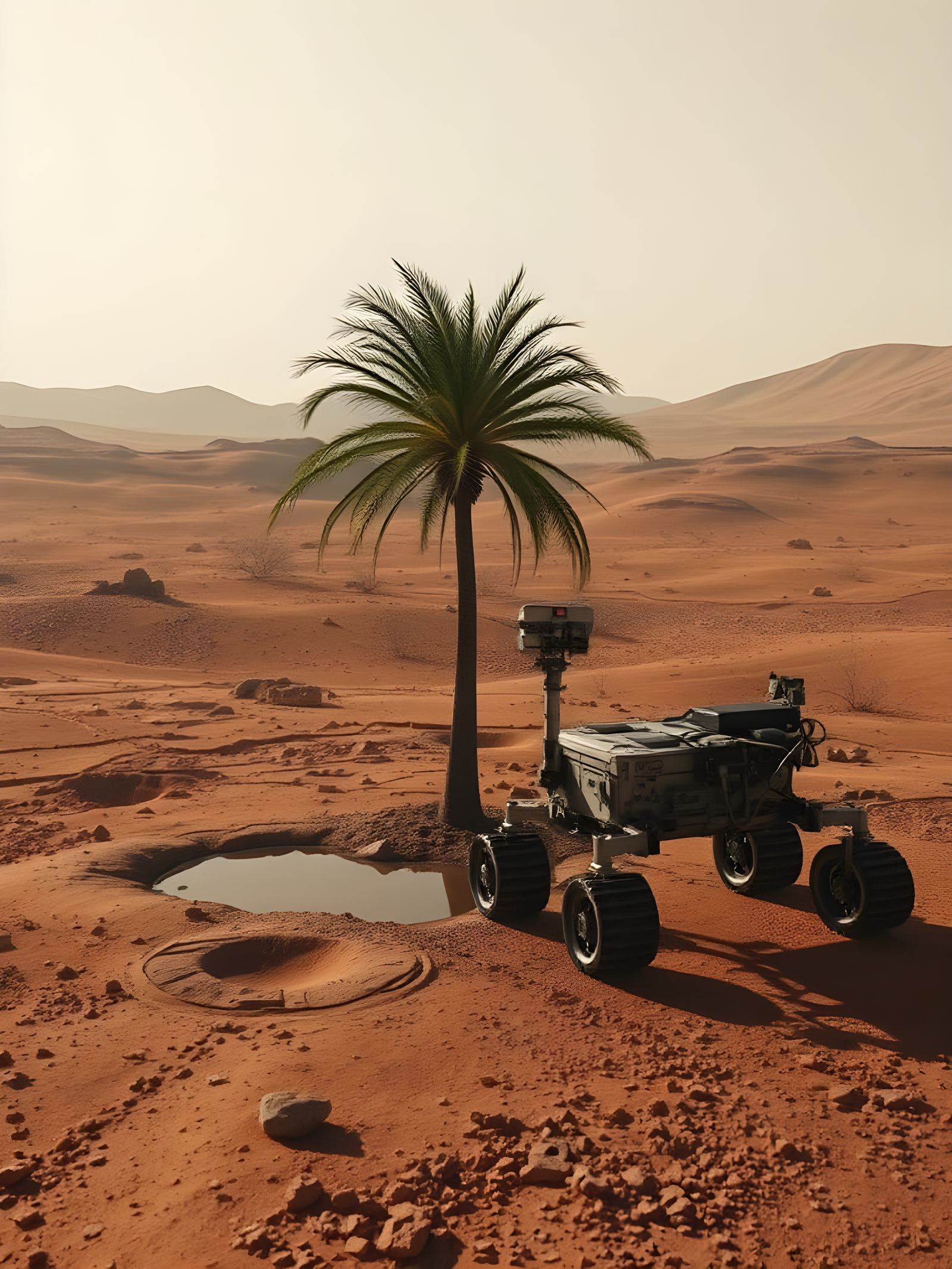 Martian Oasis with Rover: JPL Photography Style