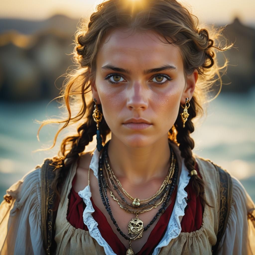 Young Pirate Girl in Cinematic Portrait