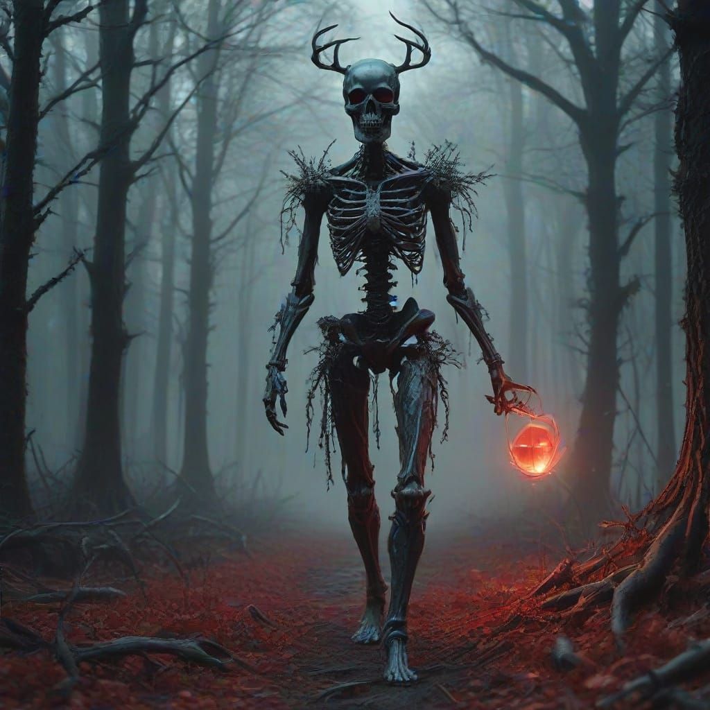 Ectoplasm Christmas Tree in Dark Forest