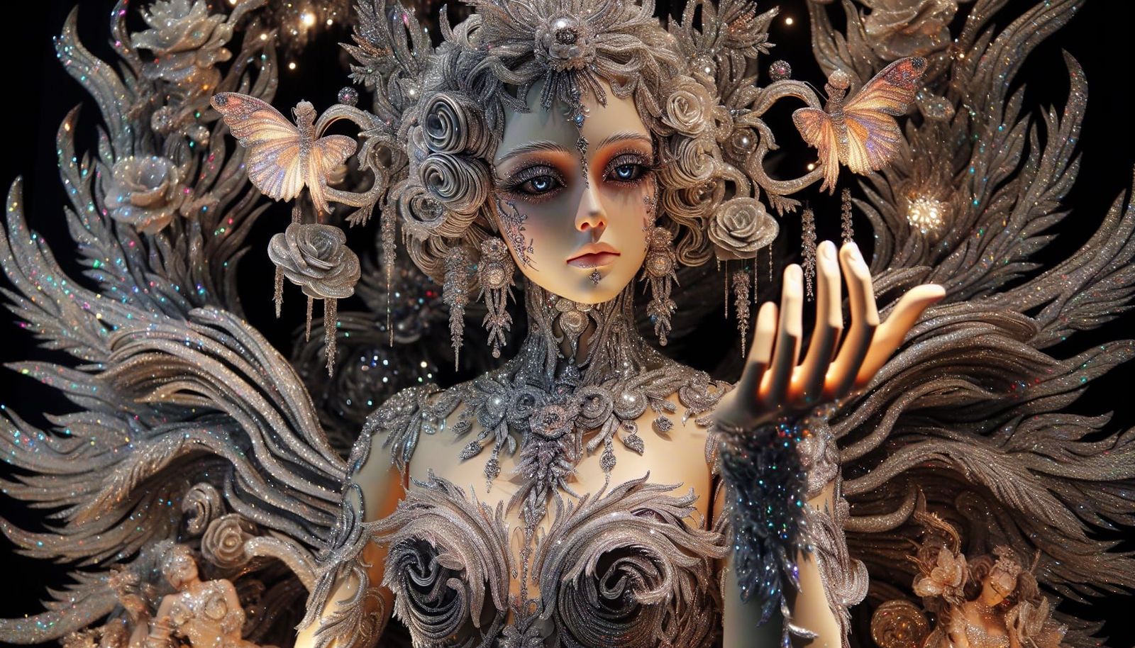 Magical Life-Size Puppet Sparkling with Glitter