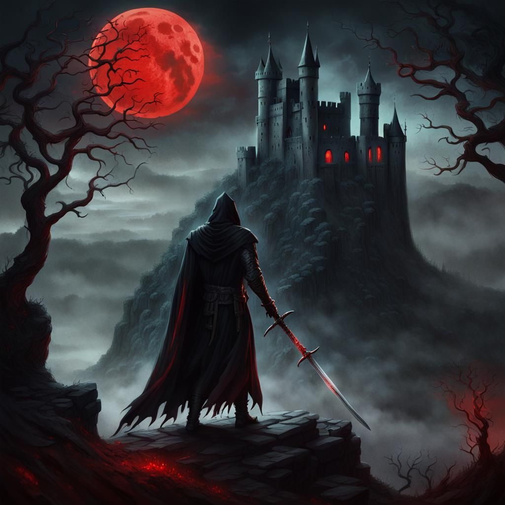 Ominous Encounter at Gothic Cliffside Castle