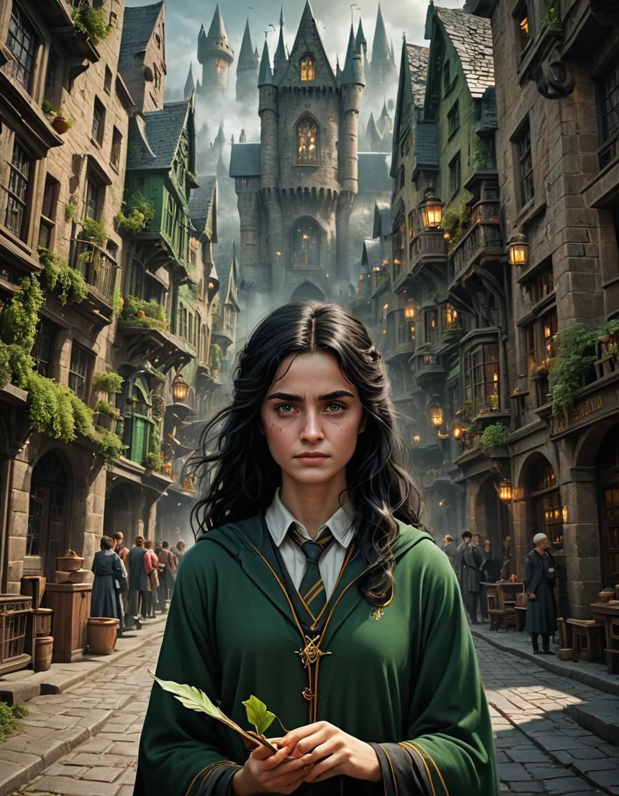 Female Harry Potter: Detailed Matte Painting