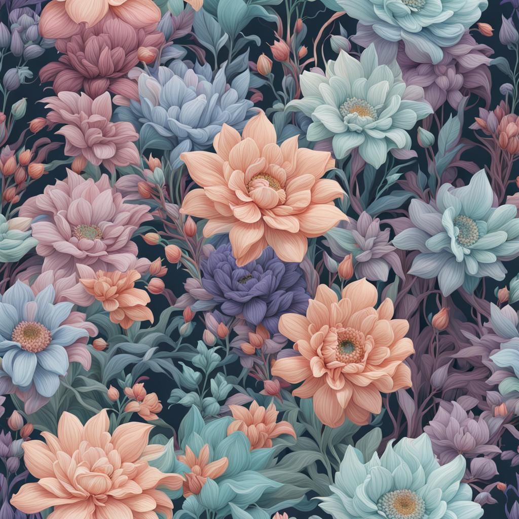 Seamless Floral Pattern in Pastel Colors
