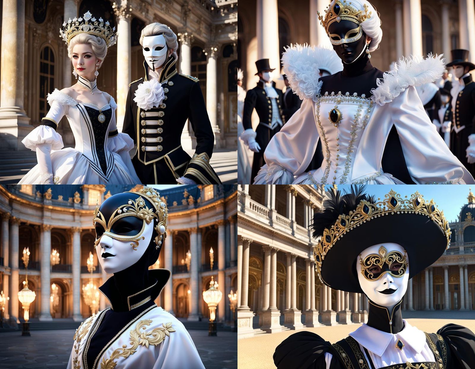 Versailles Costume Ball: 3D Anime Art Portrait
