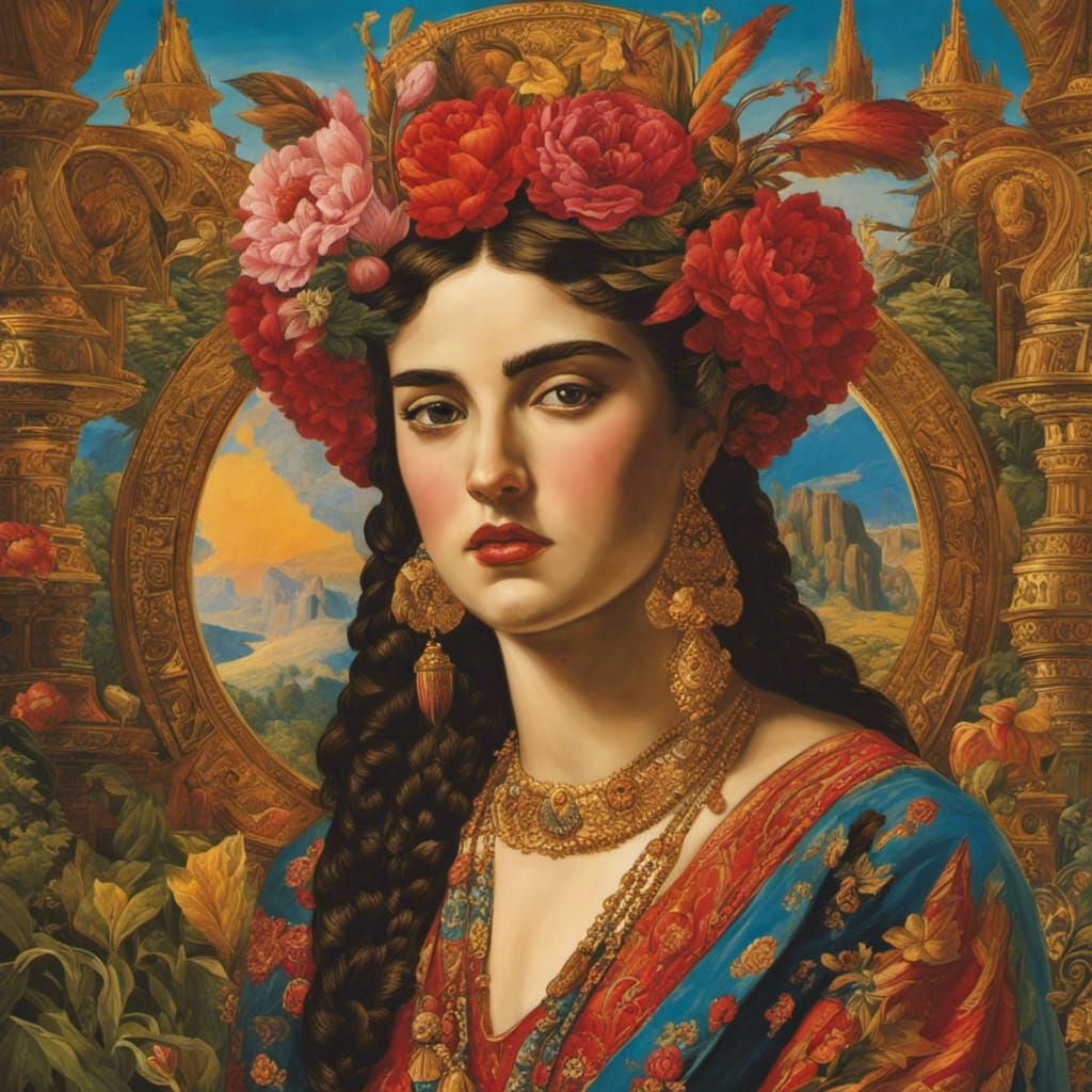 Psychedelic Triadic Colors in Cubist Surrealist Style