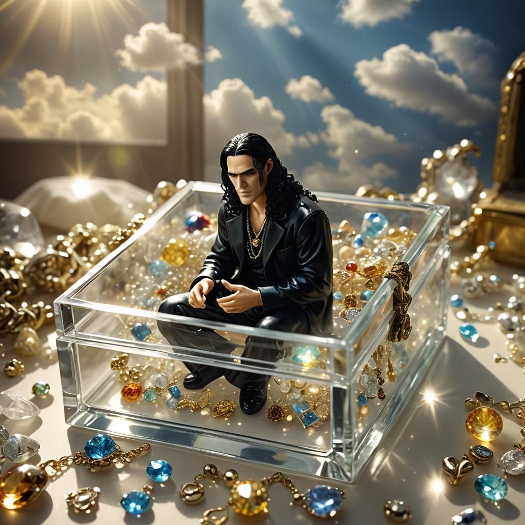 Miniature Peter Steele in Jeweled Glass Box