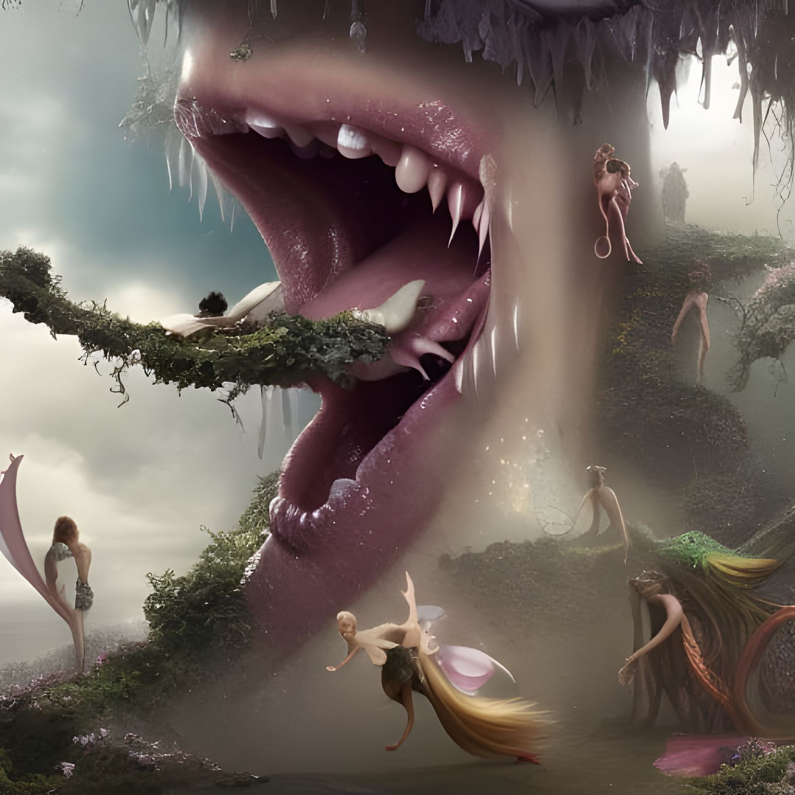 Fairies in a Mouth: Digital Matte Painting