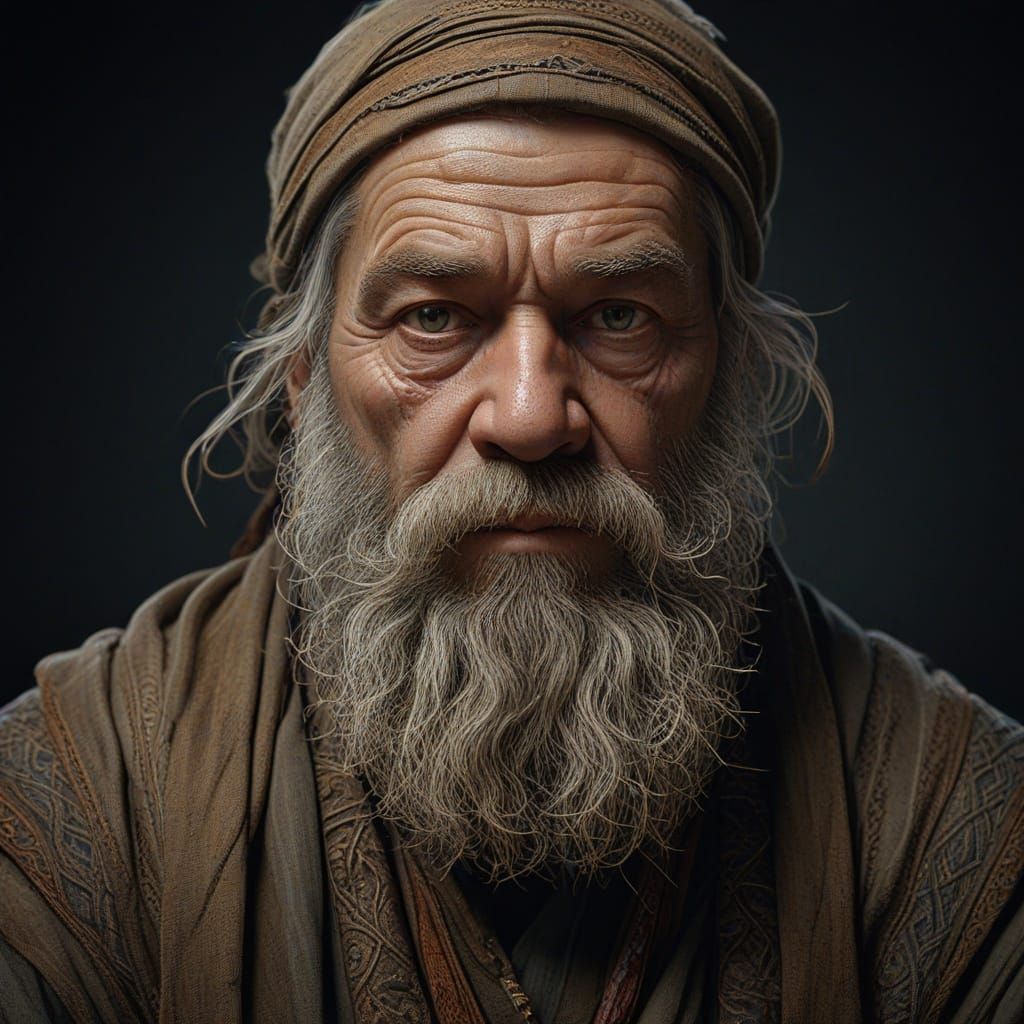 Dwarf Druid in Triadic Colors, Inspired by Masters