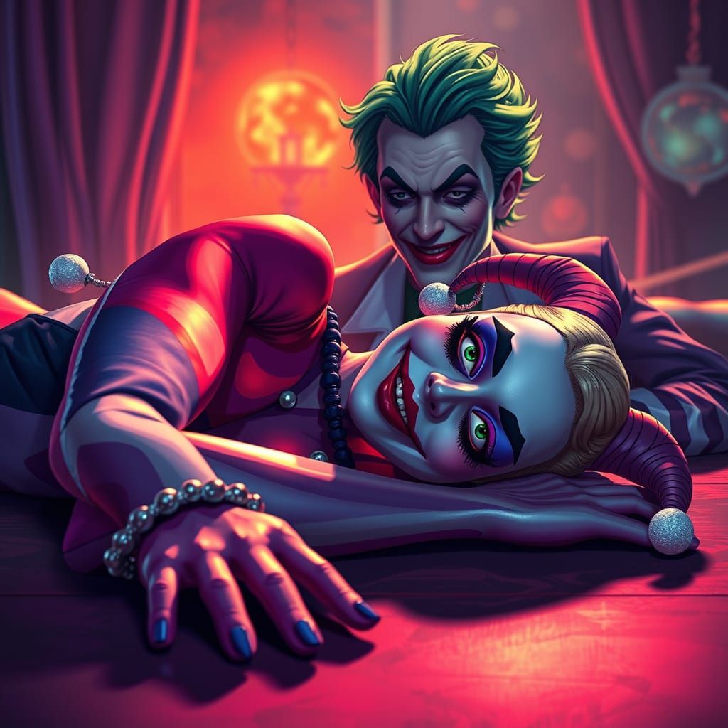 Harley Quinn and Joker in Vibrant Concept Art