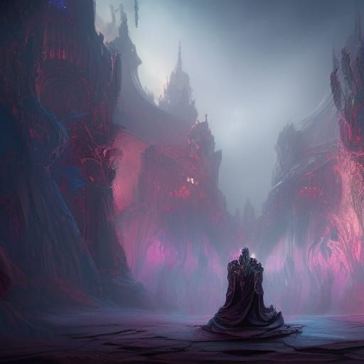 Demonic Mirror World in Detailed Matte Painting