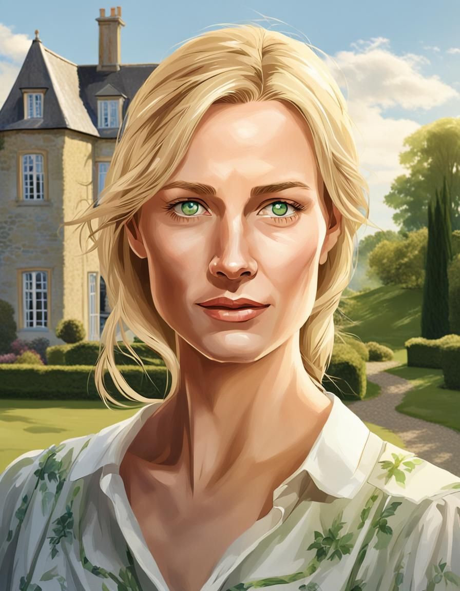 Portrait of a Beautiful Woman in the Country