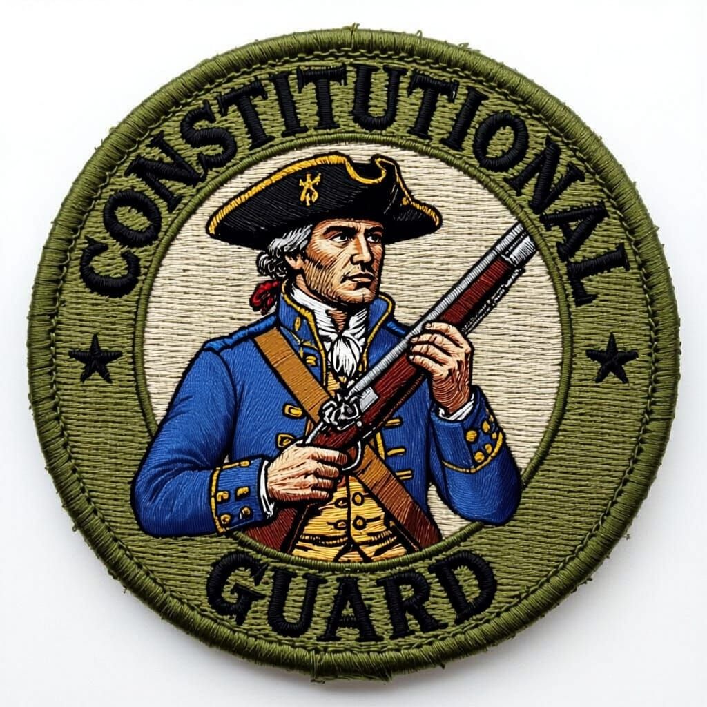 Revolutionary War Soldier Patch in Olive Drab