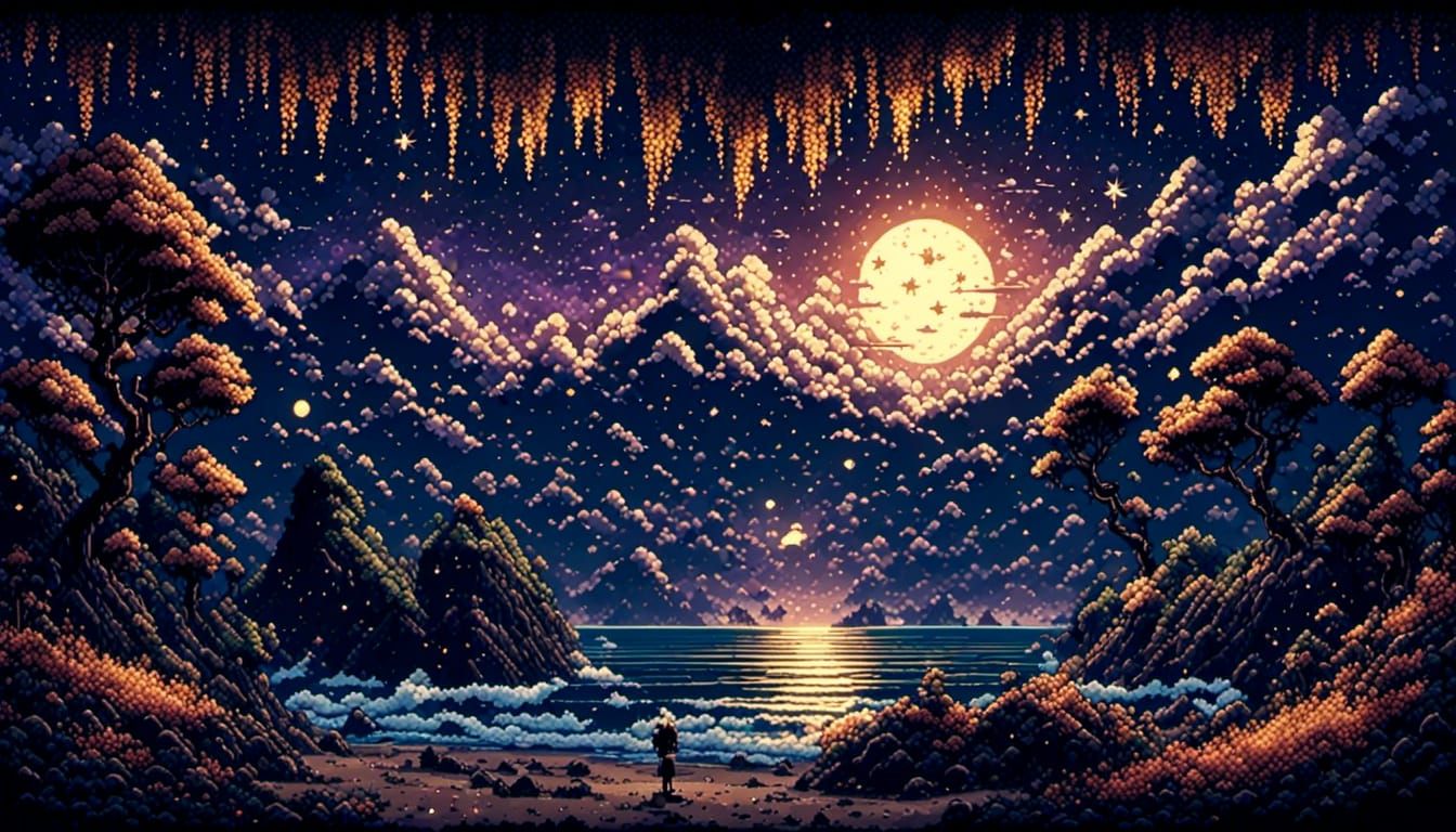 Epic Fantasy Starscape with Aurora and Comets