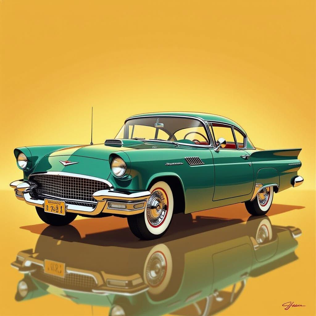 Vintage Japanese Car with Retro-Futuristic Design