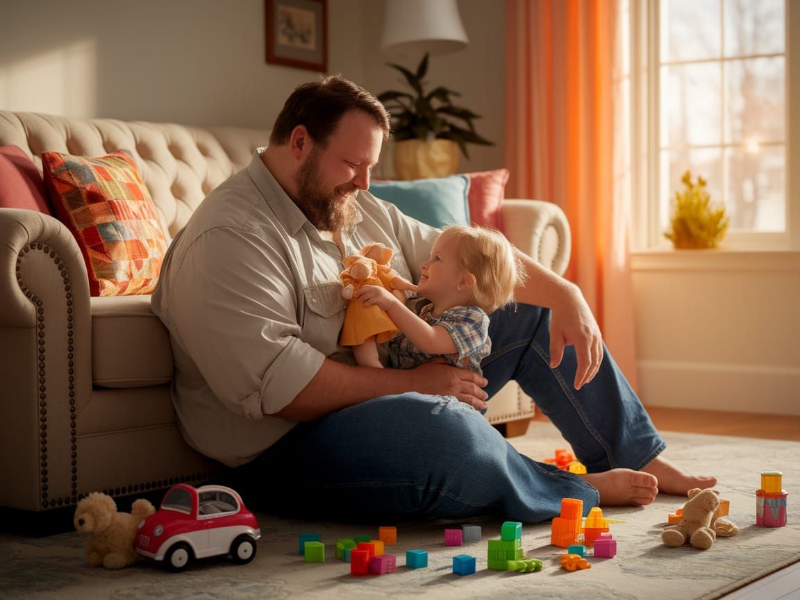 Father and Daughter Share a Tender Moment