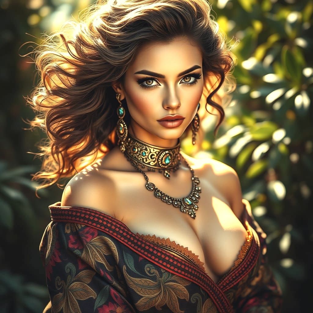 Radiant Woman Portrait in Hyperrealistic Style