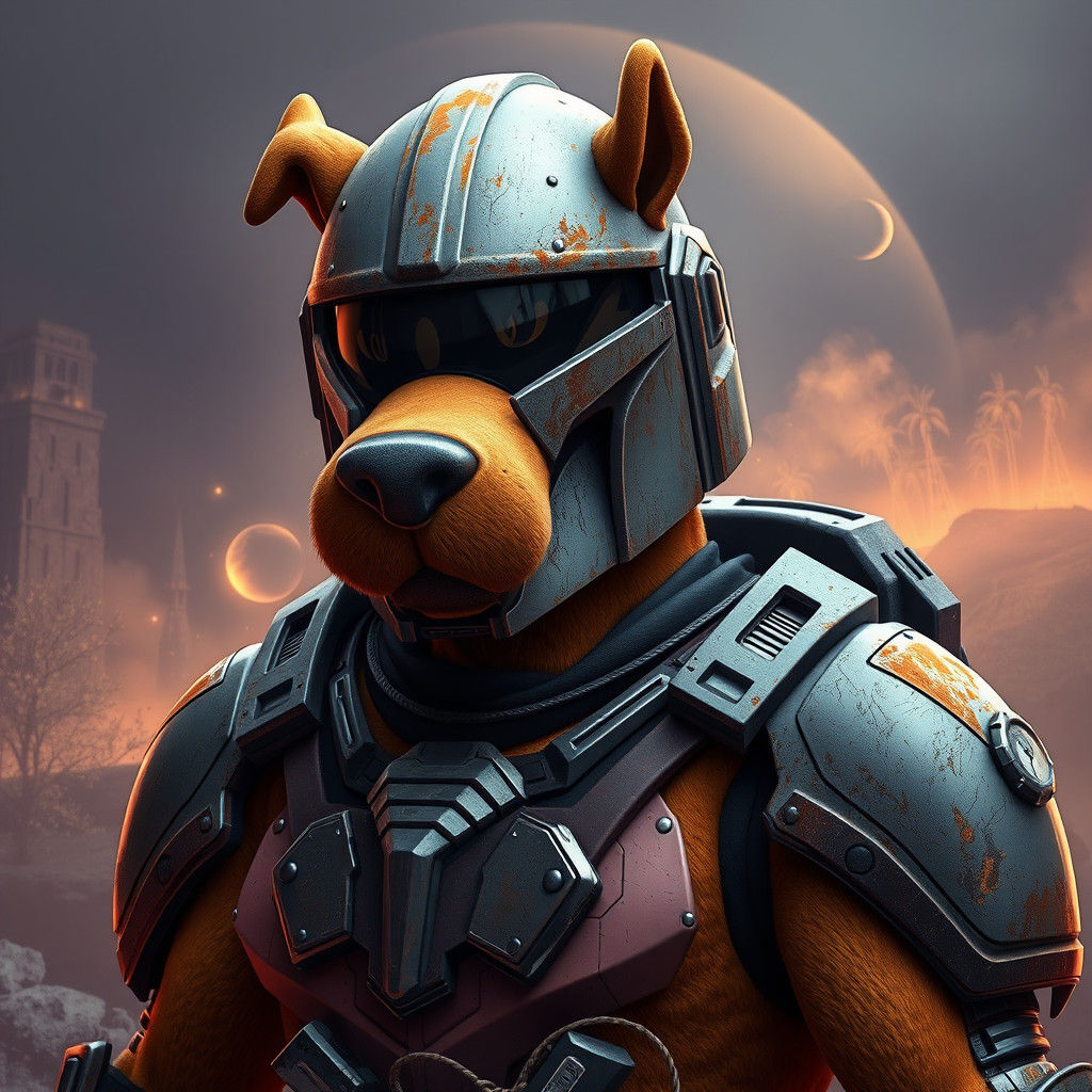 Armored Mecha Scooby Doo in Mandalorian Style