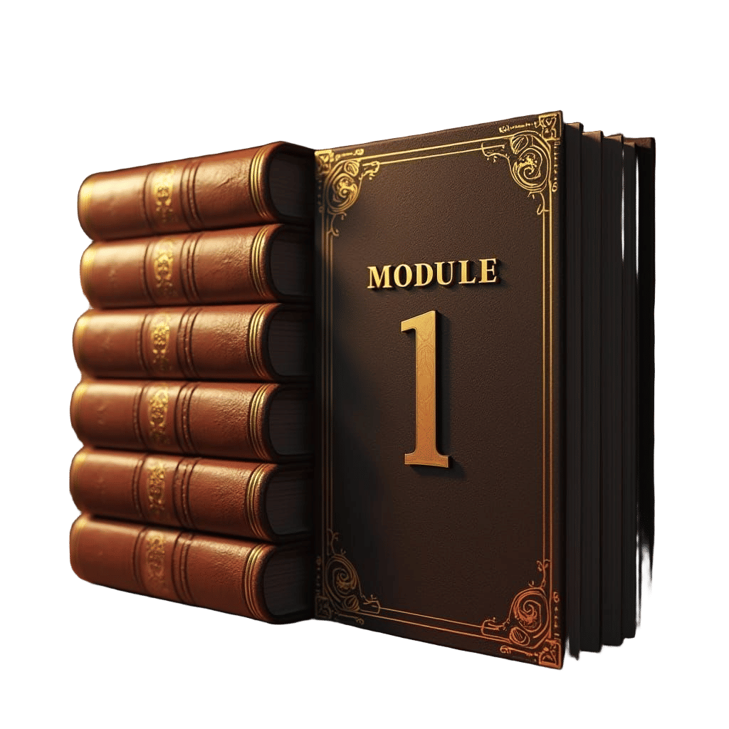 3D Anime Art Bookshelf Scene with Module 1 Book