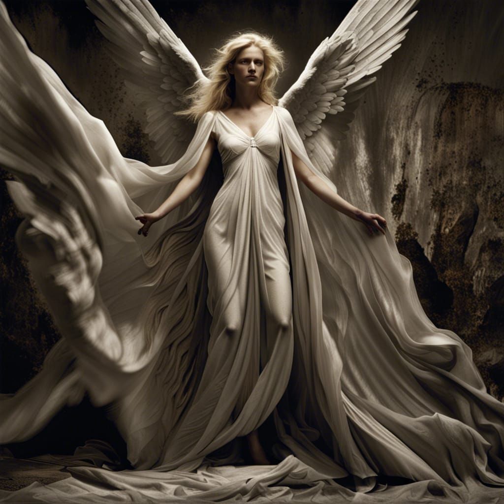 Hyperrealistic Angel in Chiaroscuro Lighting