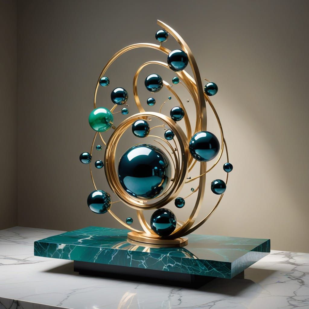 Ethereal Sculpture in Iridescent Metallic Hues