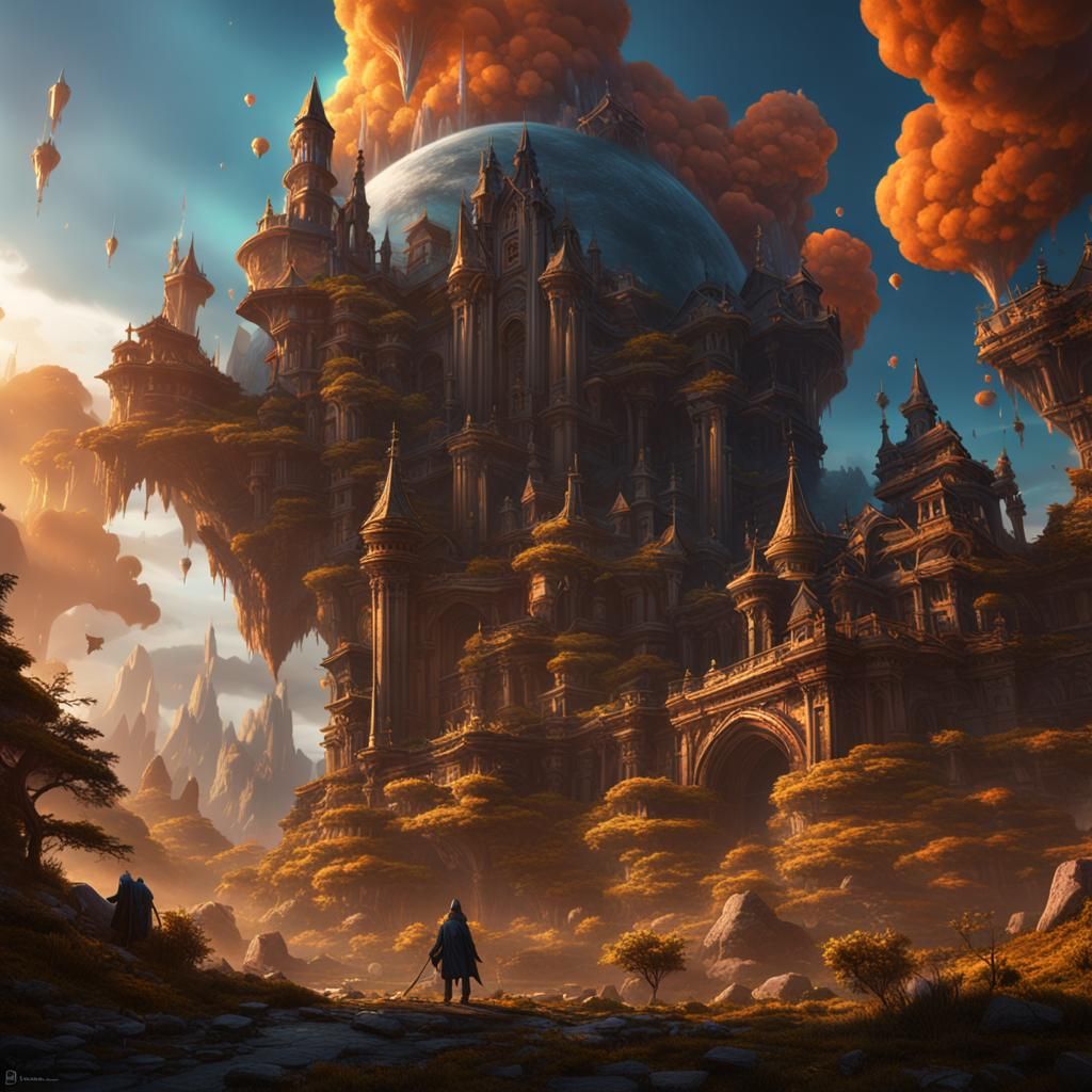 Fantastical Matte Painting in Deep Color, 8K