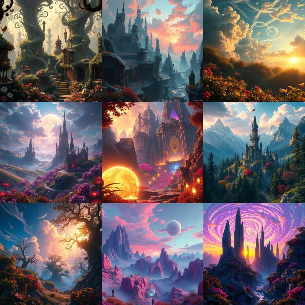 Surreal Fantasy Landscape in Deep Color