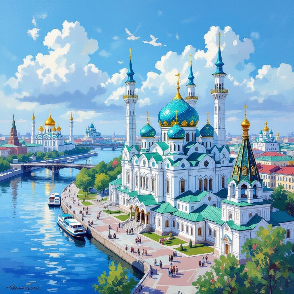 Kazan Kremlin: Rivers Meet Under Azure Skies