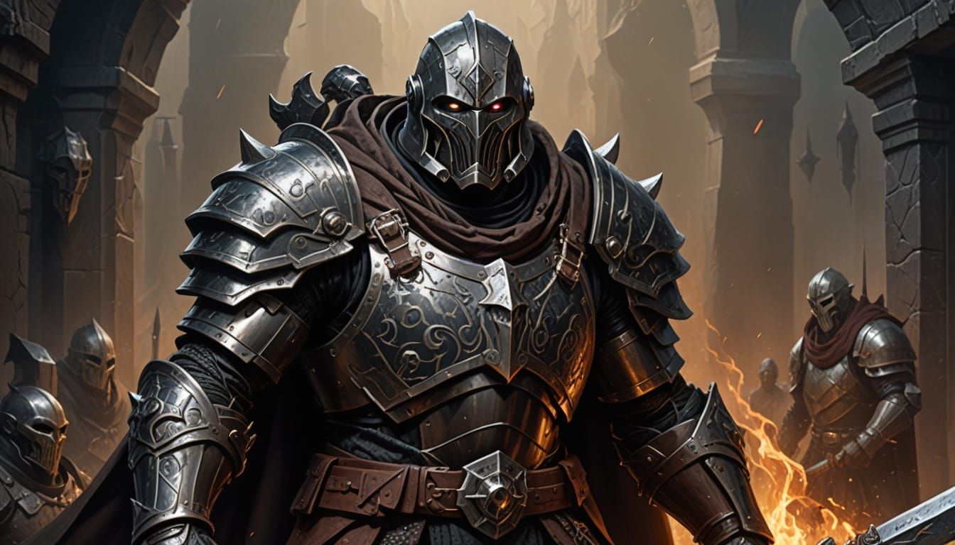 Cyberpunk-Inspired Warforged Warrior