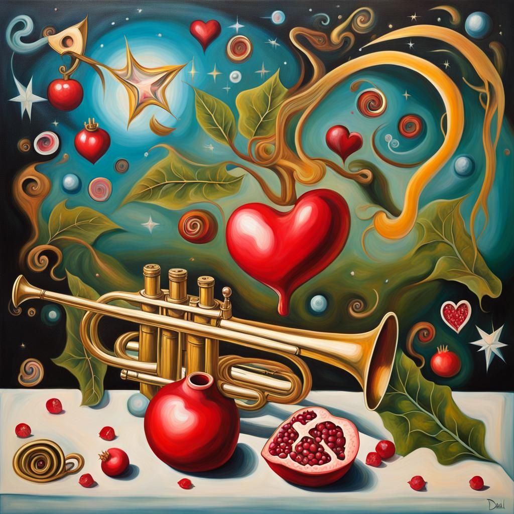 Surreal Musical Still Life in Salvador Dali Style