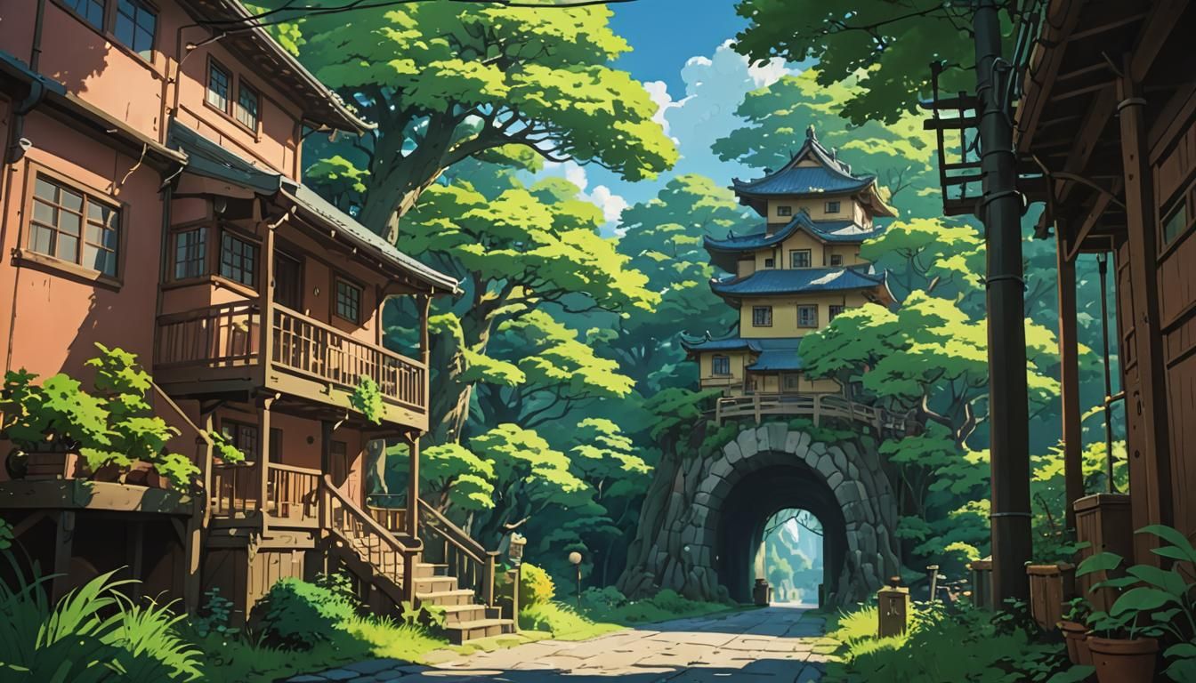 Anime Kirigami in Studio Ghibli Style
