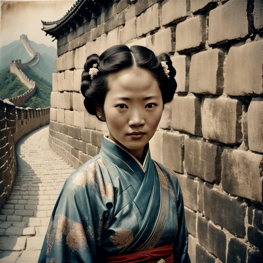 Great Wall Portrait in Pictorialist Style