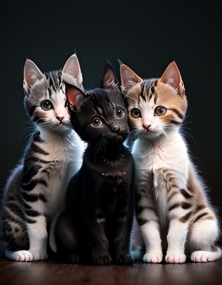 Kittens Playfully Interact: Professional Photography, Bokeh