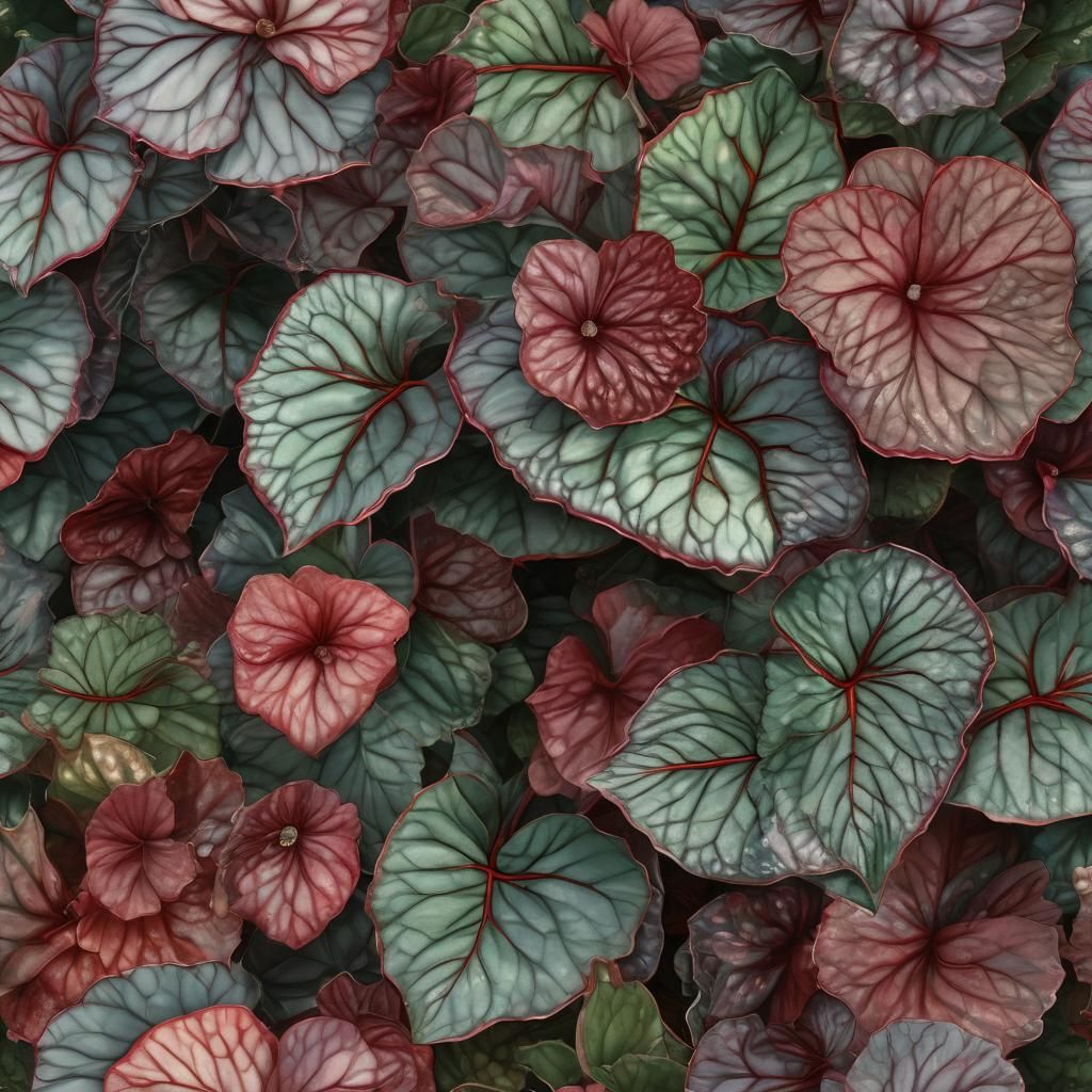 Hyperrealistic Rex Begonia Portrait in Digital Painting Styl...