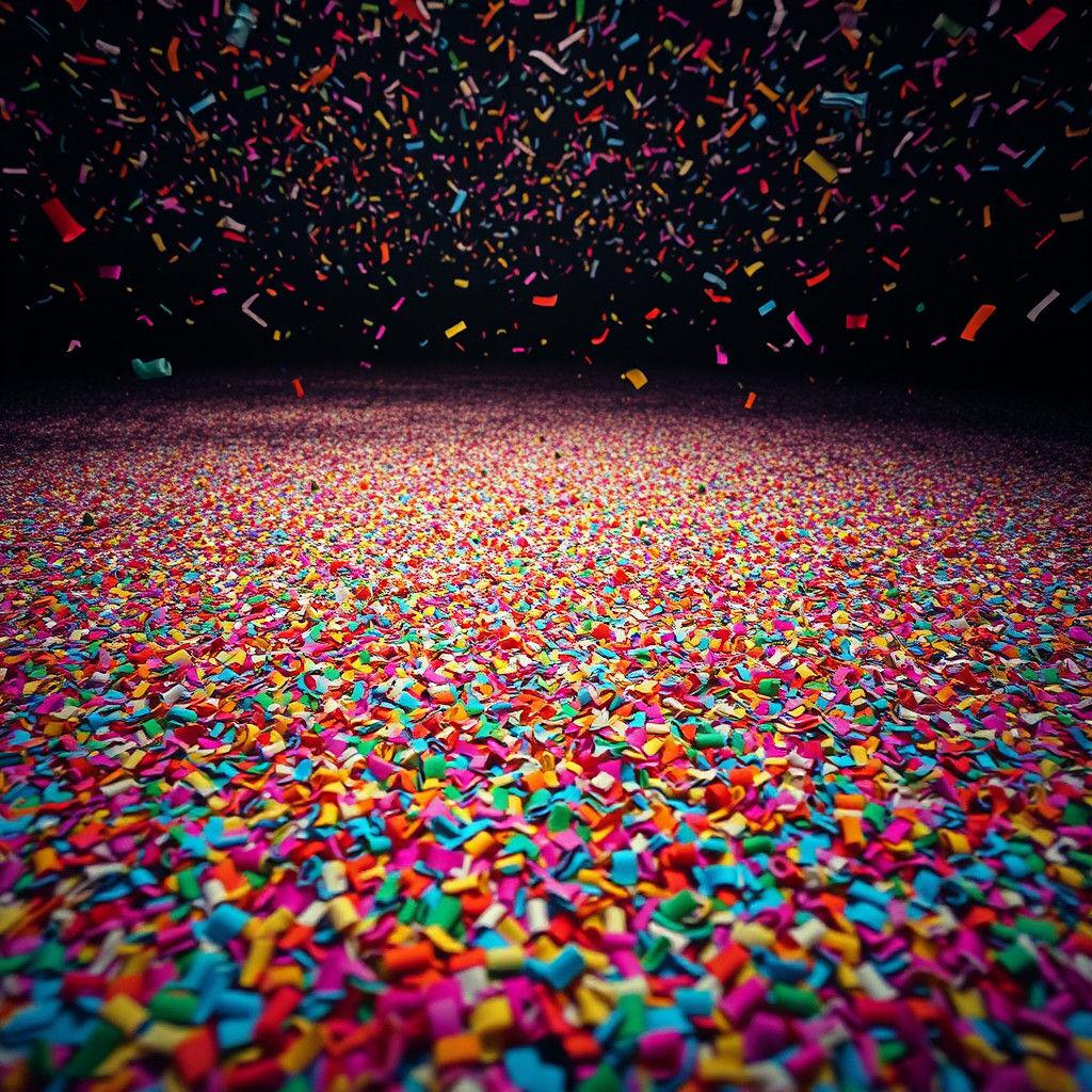 Colorful Confetti Floor in Hyperrealistic Detail