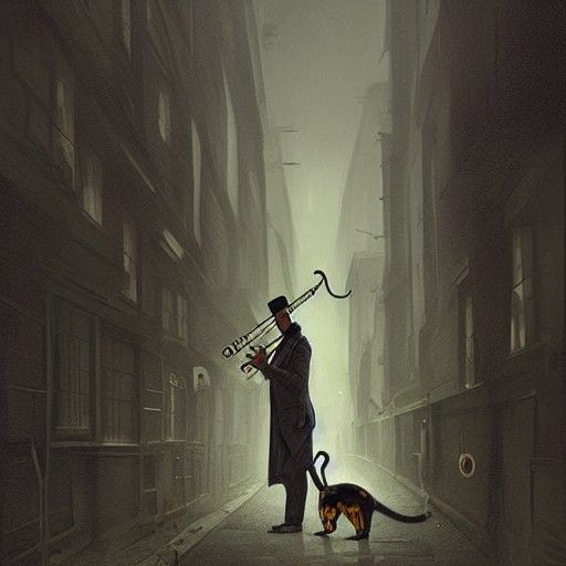 Sinister Skeleton Trombonist in Baroque Style