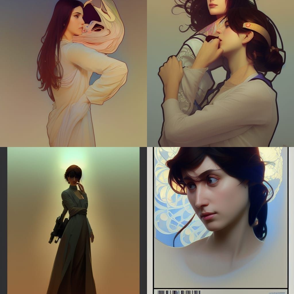 Anime Art Nouveau Portrait Trending on ArtStation