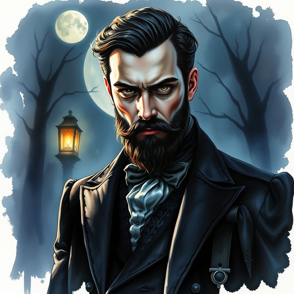 A Gothic Gentleman's Secrets Unveiled in Watercolours