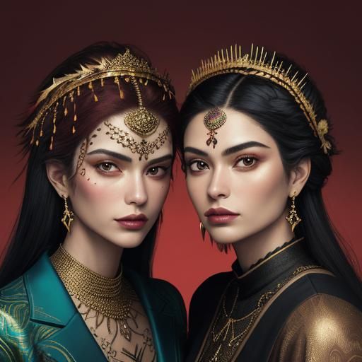 Metallic Women Portrait in Hyper-Realistic Digital Art