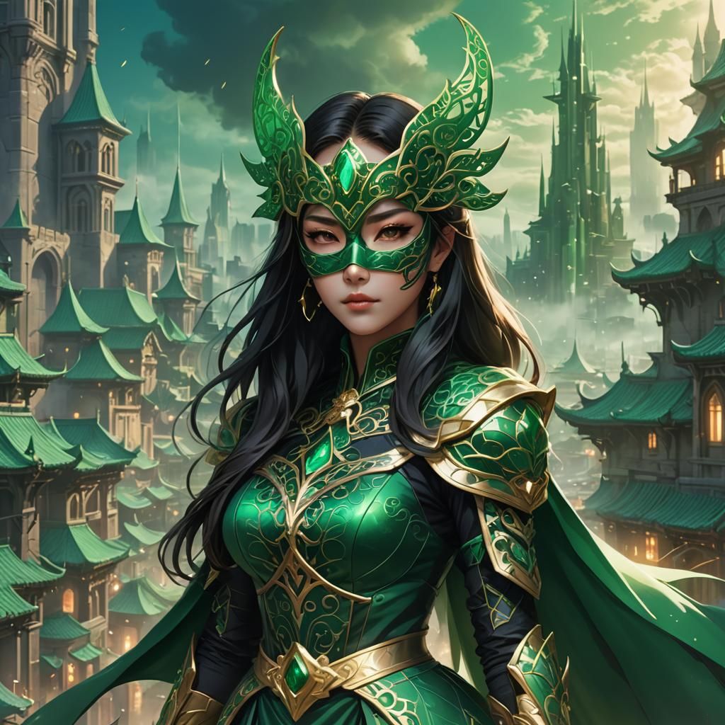 Emerald City Woman: 3D Anime Art