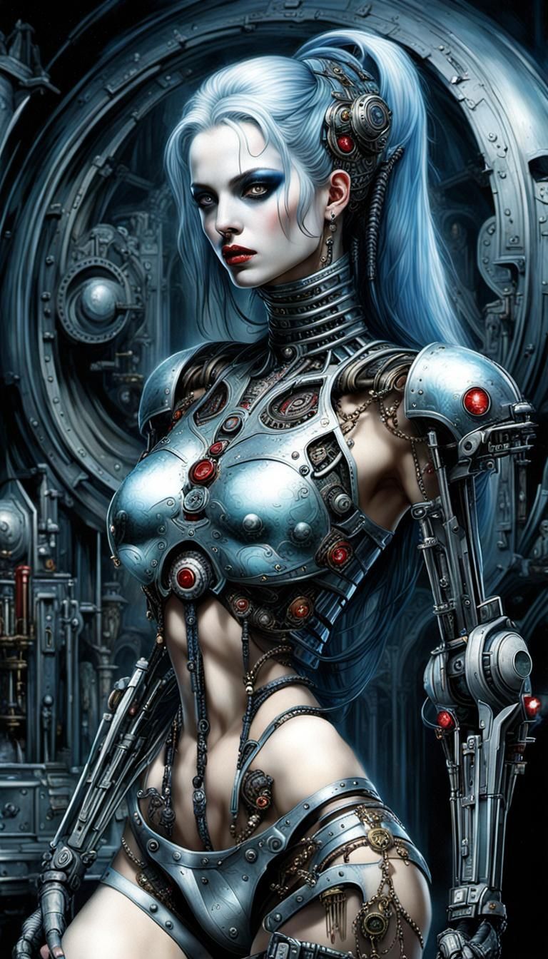 Cyborg Vampire in Cyberpunk Luxury