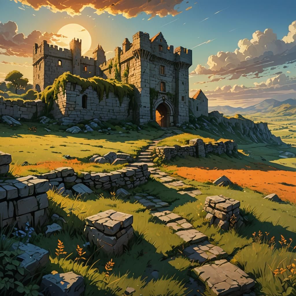 Fantasy Village at Sunset: Concept Art