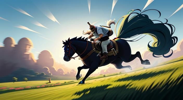 Furry Hobbyhorse Escapes Fat Guy: Digital Art