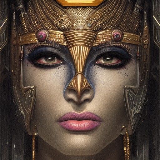 Hyperrealistic Goddess Tefnut in Sinister Style