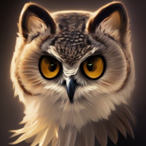 Hyperdetailed Owl Cat Portrait in 8K Resolution